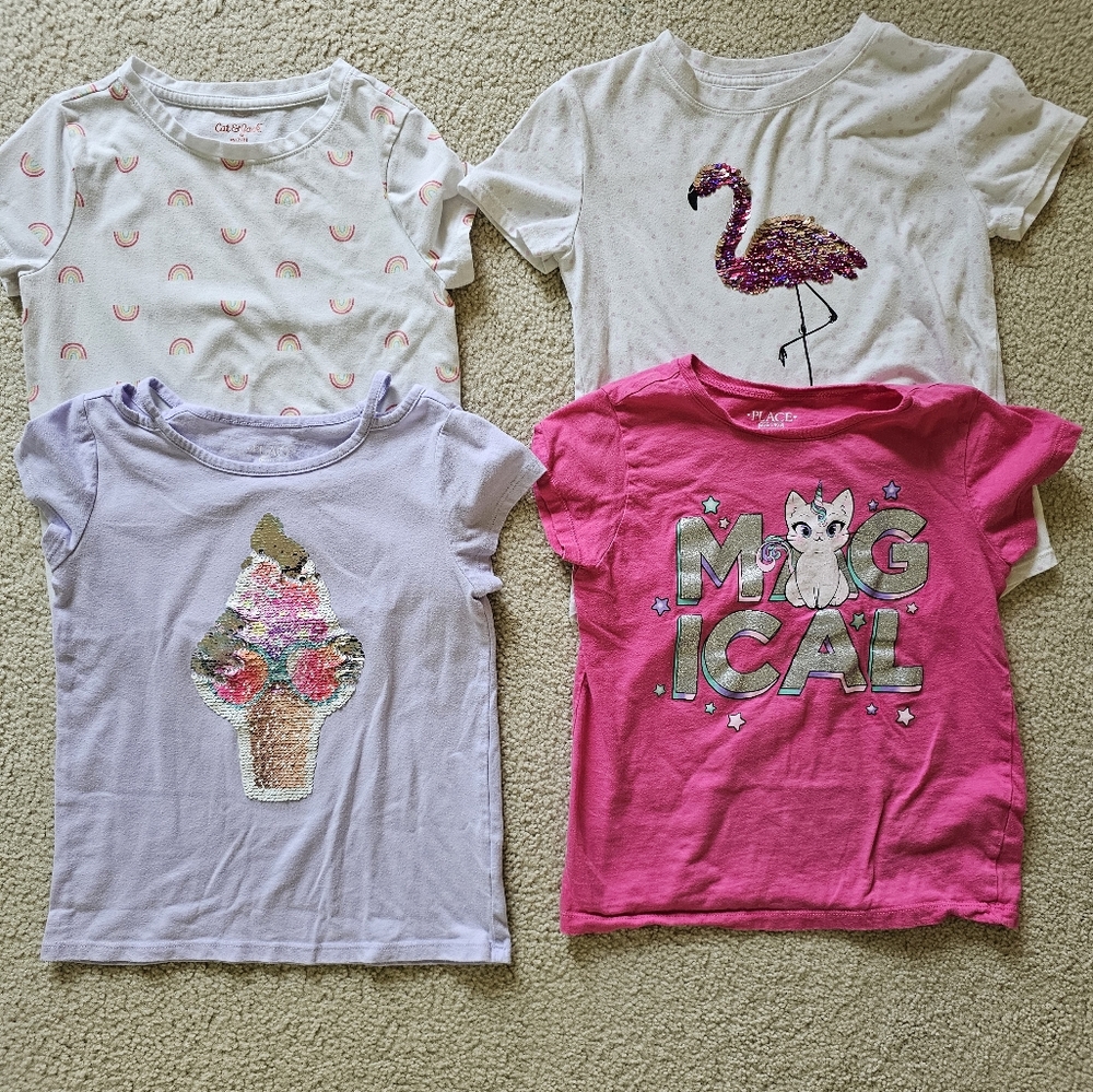 Girls Size 7/8 LOT of 4 t-shirts